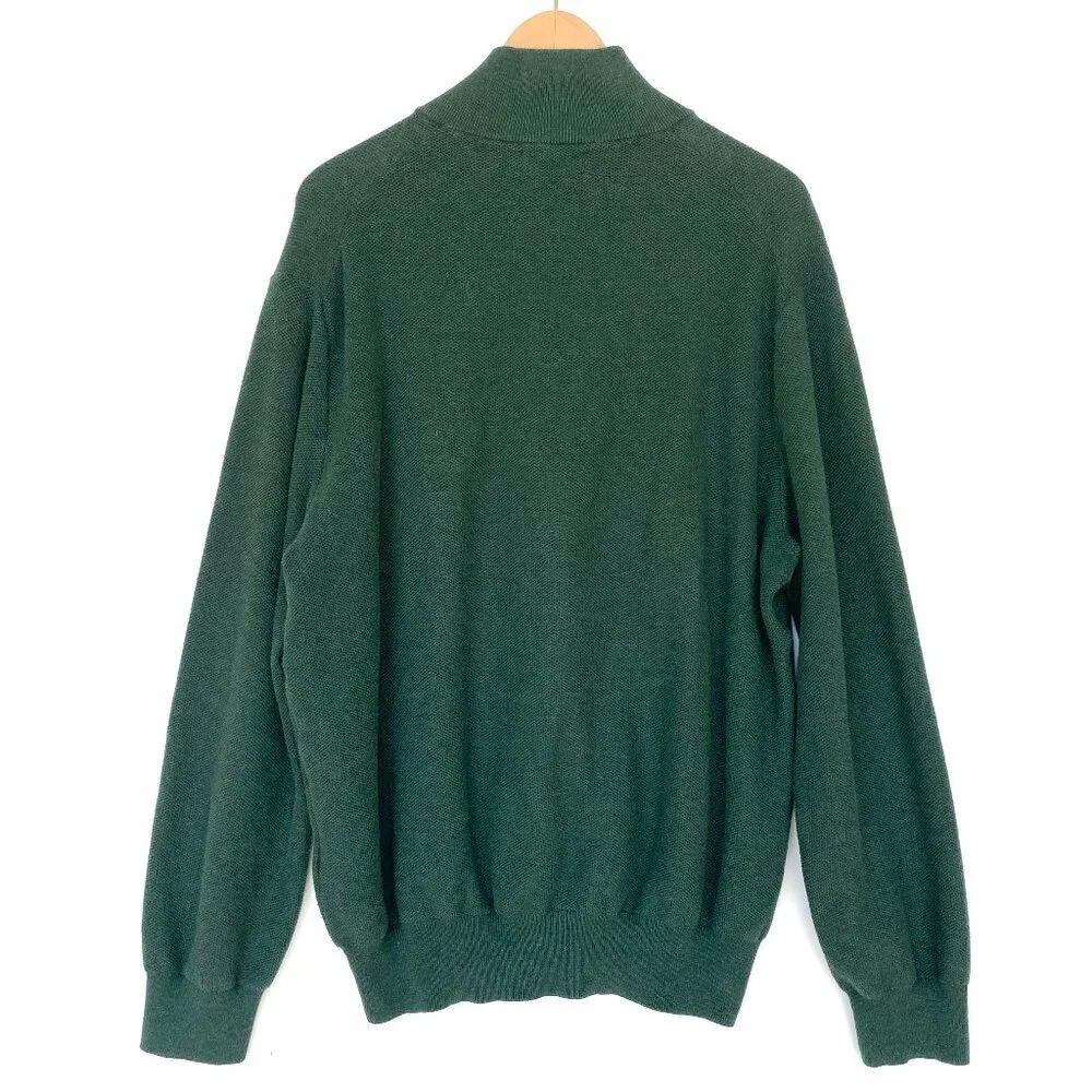 Polo Ralph Lauren XXL Green Pima Cotton 1/4 Zip Sweater